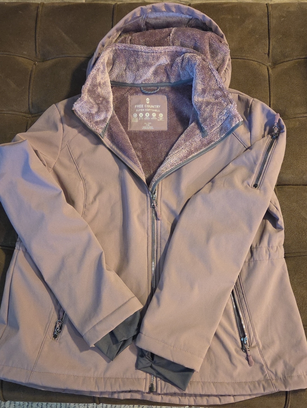 Free Country Vervain Purple Hooded Softshell Coat